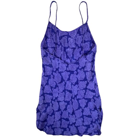 Vintage 90s Victoria’s Secret Silk Slip S Purple Floral Jacquard Gold Label USA - Picture 4 of 9